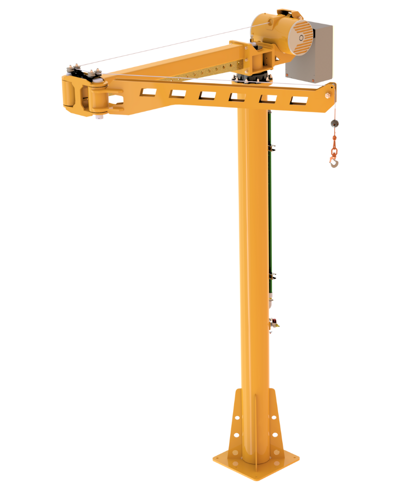 Soluciones en grúas bandera para elevación, posicionamiento y movimiento de cargas dentro de planta. Ingeniería robusta a la medida para líneas de manufactura y talleres industriales.